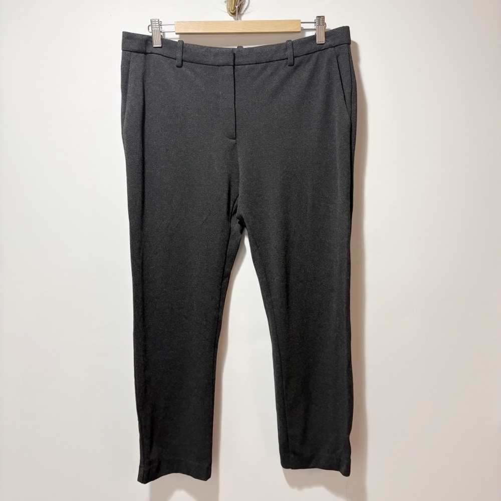 Theory Treeca Trouser Pants in Regent Knit Size 12 Straight Cropped Gray Office